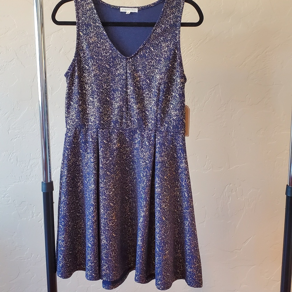 Copper Key Sleeveless Mini Dress, New